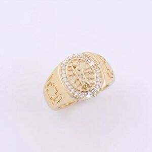 Men's Ename Wide Open Ring Inlaid with Cubic Zirconia Adjustable Multicolor Band
